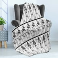 thumbnail image 4 of Egyptian Print Soft Flannel Fleece Throw Blanket, Hieroglyphics with Anubis Traditional Cultural Mummy After Life Art, Cozy Plush for Indoor and Outdoor Use, 50" x 60", Black White, by Ambesonne, 4 of 5