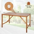 thumbnail image 3 of Costway Patio Rectangle Acacia Wood Dining Table Spacious Slatted Top Up to 6 Outdoor, 3 of 9