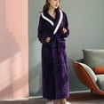thumbnail image 2 of hotojiny Plush Robes For Women and Men Soft Warm Winter Fleece Bathrobe Long Comfy Full Length Unisex Velour Robe Sleepwear, 2 of 7