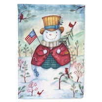 Carolines Treasures PJH3021CHF Snowman Just Keep Smilin USA Flag Canvas House Size Large multicolor