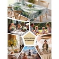 thumbnail image 5 of Summer Tropical Leaves Table Cloth, Green Botanical Palm Trees Waterproof Tablecloth for Square Tables, Reusable Washable Fabric Table Cover for Restaurant Kitchen Dining Tables 60"x60", 5 of 6