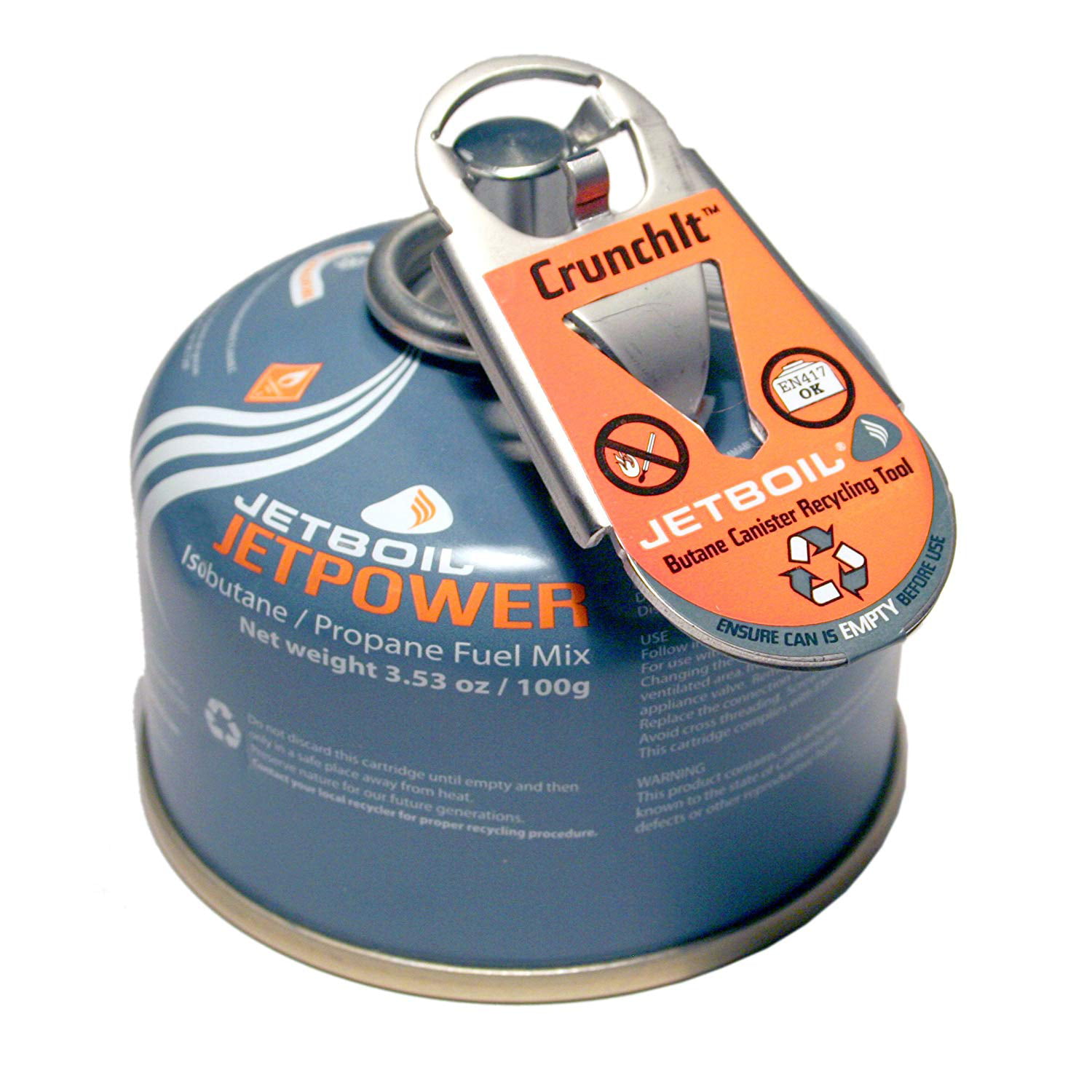 Jetboil Crunchit Fuel Cannister Recycling Accessory in Orange 