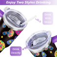thumbnail image 5 of 40oz Rainbow Mushroom Stainless Steel Flip Straw Tumbler Spill Proof Travel Cup Double Wall Vacuum Insulated Coffee Mug with Top Handle, 5 of 6