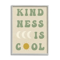 Stupell Industries Kindness Is Cool Phrase Inspirational Painting Gray Framed Art Print Wall Art, 24 x 30