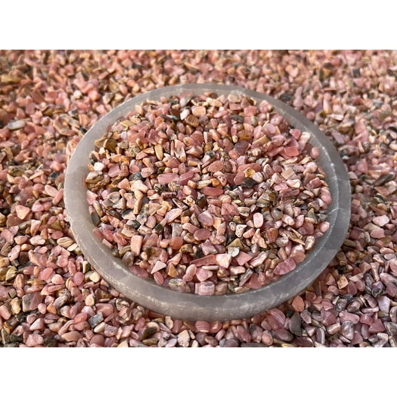 WHOLESALE Natural Rhodochrosite Semi Tumbled Gemstone Chips ( 2 oz / 0.125 lb )