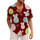thumbnail image 4 of Camisas hawaianas con estampado 3D de conejos y huevos de Pascua para hombre, ropa de playa para mujer, camisetas kawaii para niños, blusas con botones, 4 of 5