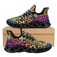 thumbnail image 1 of Zapatos de malla con diseño de girasol y leopardo para mujer, zapatillas de plataforma transpirables con amortiguación de aire, tenis planos con cordones Peace and Love, 1 of 6