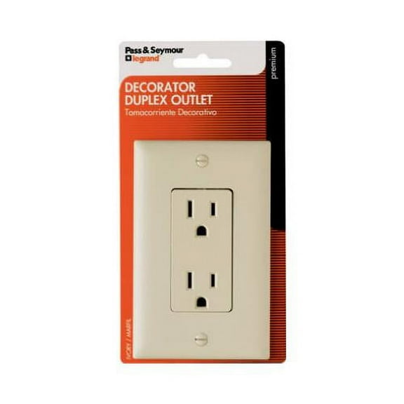 885ICCC5WP Ivory 2-Pole 3-Wire Grounding  Decorator Duplex Receptacle - Quantity 1