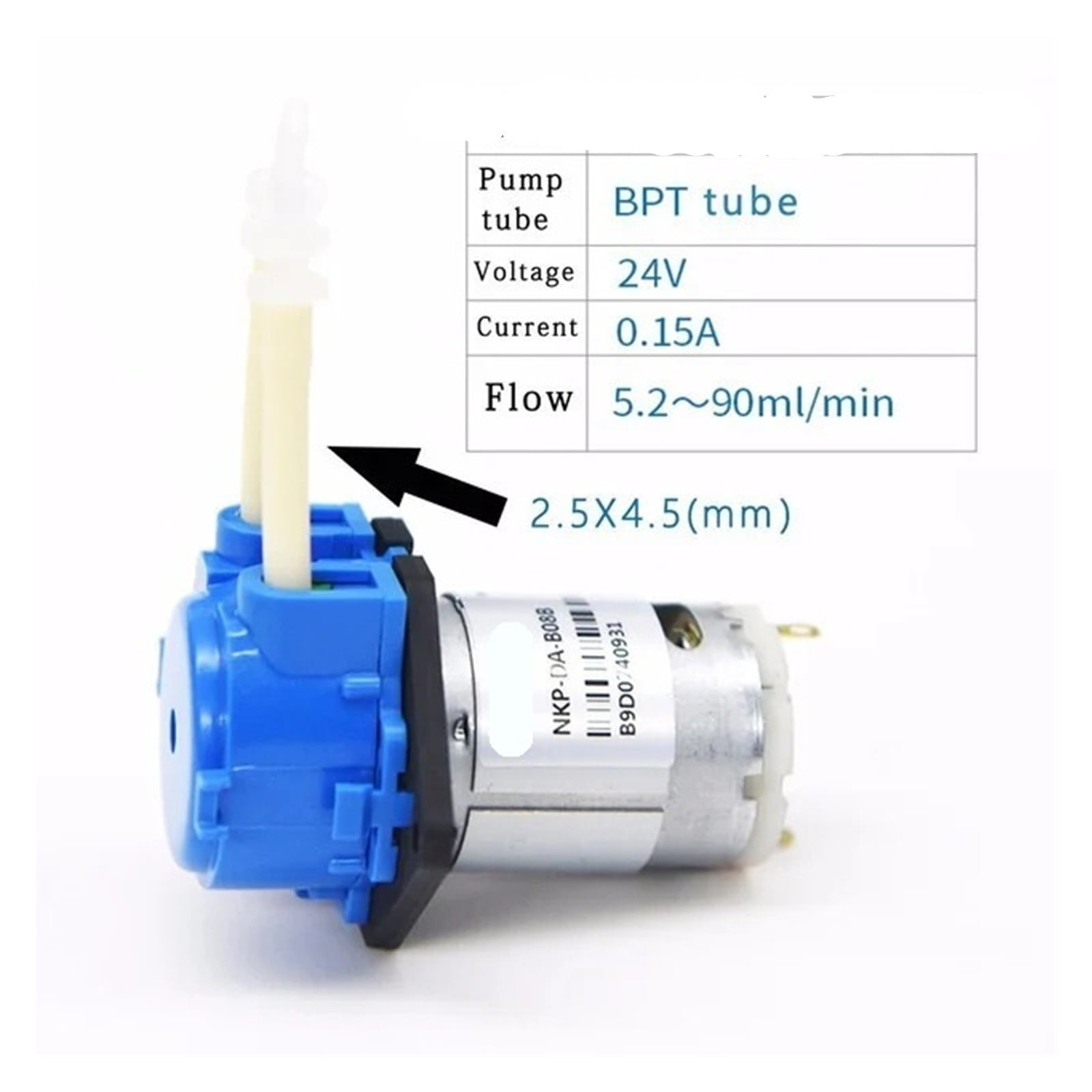 1PCS DC 12V 24V Dosing Pump Peristaltic Pumps Dosing Head With Connector Aquarium Lab Analytic Diy Liquids Motor Tool ,Easy to Use - BLUE_24V-B08