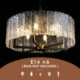 thumbnail image 3 of KPIBEST Modern Black Crystal Chandeliers for Dining Room, Luxury Water Ripple Glass Light Fixture, Elegant Farmhouse Round Lighting for Kitchen Island, Bar Table, 3 of 12
