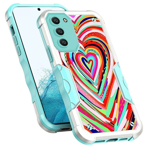 XPM for Nokia G400 Phone Case, Fashion Design Tough Shockproof Hybrid Stylish Pattern Heavy Duty TPU Bumper Rubber Cover for Nokia G400 (Colorful Hear)