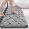 thumbnail image 1 of Alfombrilla de baño de espuma viscoelástica OLANLY, ultrasuave, 60 x 40 cm, color gris, 1 of 9