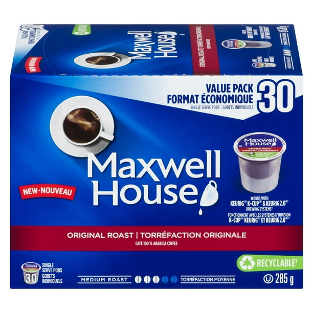 Dosettes de café torréfaction originale Maxwell House 285g, 30 Dosettes