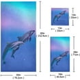 thumbnail image 3 of Towel 3 Piece Set Galaxy Flying Dolphin Bath Towels Set for Bathroom Highly Absorbent Cotton, Large Bath Towel+Hand Towel+Washcloth, Pack of 3 Softness Towels for Decoration, 3 of 7