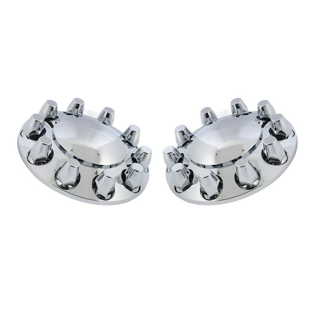 Juego De Cubiertas Cromadas Para Eje, 2 Piezas De Repuesto, Elegante Cubierta Para Rueda De Eje Delantero, Brillante Para Camiones, Semirremolques Y Vehículos