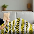 thumbnail image 3 of Yellow Soft Flannel Fleece Throw Blanket, Cautionary Tapes Arrangement Danger Warning Expressing Banners Security Theme, Cozy Plush for Indoor and Outdoor Use, 50" x 70", Black Yellow, by Ambesonne, 3 of 5