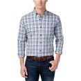 thumbnail image 1 of Club Room Camisa con botones a cuadros de ajuste clásico para hombre, gris, extragrande Club Room Botones al frente, 1 of 1