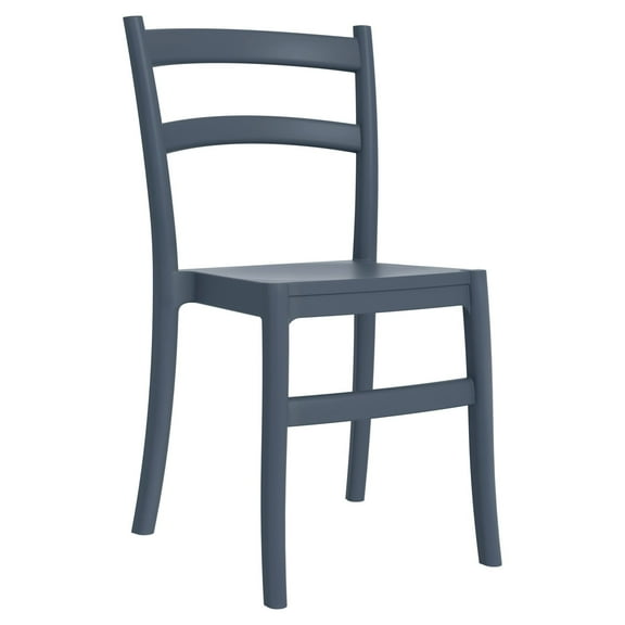 Luxury Commercial Living 33.5" Gray Solid Patio Dining Armless Chair