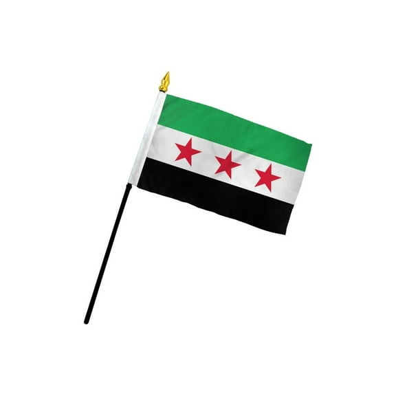 Syrian (Republic) 4x6in Stick Flag
