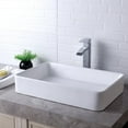 thumbnail image 2 of Mocoloo White Bathroom Sink 24"x16" Rectangle Bathroom Vessel Sink Modern Above Counter White Farmhouse 24 Inch Bathroom Sink Porcelain Ceramic Vanity Sink Art Basin, 2 of 6