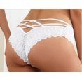 thumbnail image 2 of XmhyTop 4 Pares de Bragas para Mujer con Encaje Cruzado Decorativo, Estilo Atractivo y Feminino, Paquete con 4 Unidades, Talle XL Blanco, 2 of 5