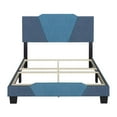 thumbnail image 5 of Skyline Decor Upholstered Geometric Ocean and Medium Blue Linen Platform Bed Frame, Queen, 5 of 5