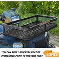thumbnail image 5 of ORCISH Heavy Duty ATV Front Cargo Basket, 17" W x 36" L x 6" H ATV Storage, ATV Racks and Baskets with Steel Mesh Surface, ATV Cargo Box, ATV Attachments for Luggage Carrier, Include Mounting Kit, 5 of 7