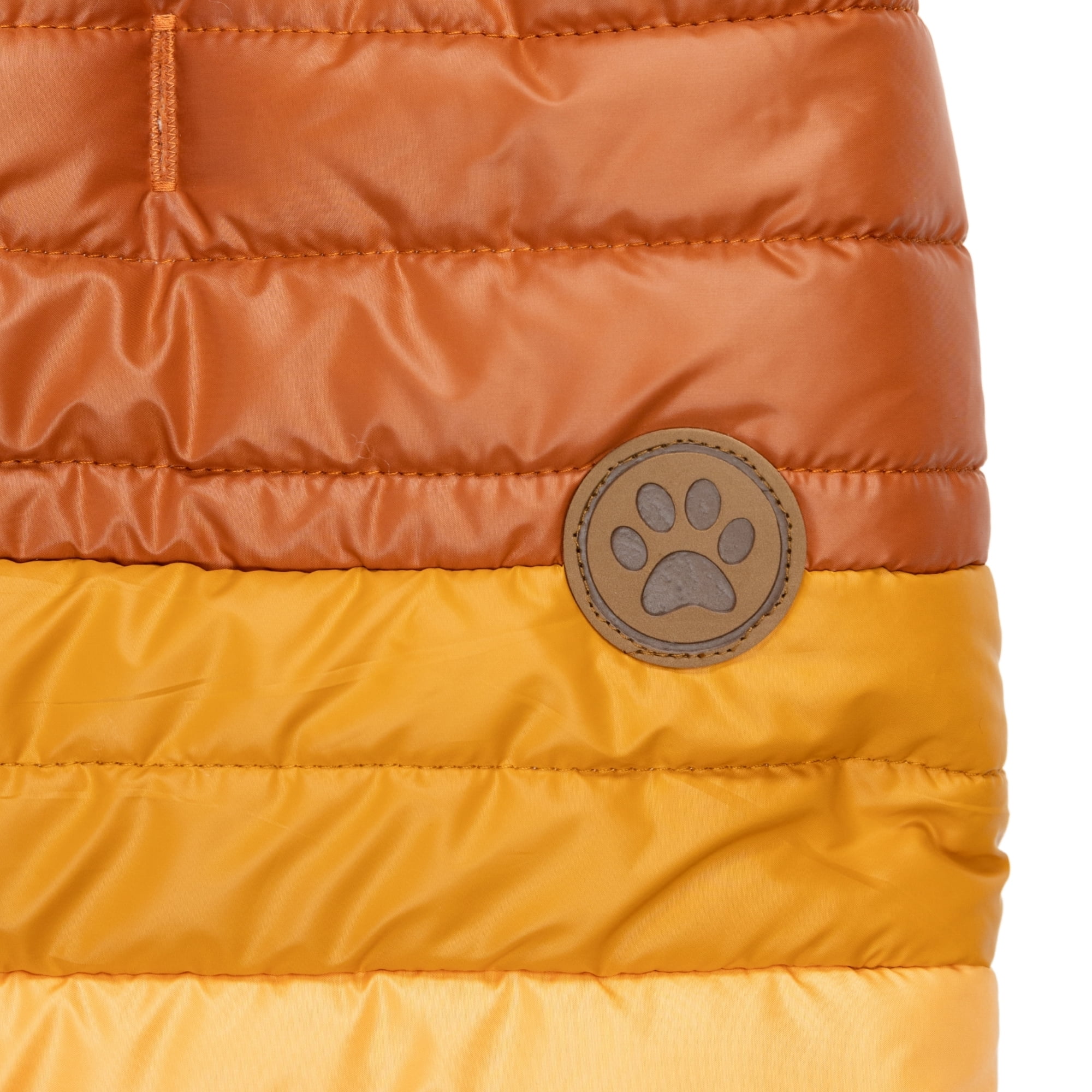 Vibrant Life Winter Puffer Coat for Cats & Dogs, Brown and Orange, Extra Small