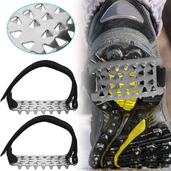 26-Spike Steel Mountaineering Crampons Ice Grippers, Anti-Slip Shoe Covers for Hiking and Snow, Outdoor Traction Cleats for Climbing and Winter Walking