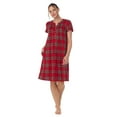 thumbnail image 2 of Aria Women's Brushed Sweater Knit Short Sleeve Split Neck Waltz Nightgown, Sizes up to 5X, 2 of 5