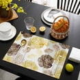 thumbnail image 3 of Yellow Ombre Spring Floral Placemats Set of 4, Summer Botanical Flowers Placemats for Dining Table, Place Mats for Kitchen Tabletop, Waterproof Wipeable Dining Table Mats Set, 3 of 9