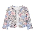 thumbnail image 3 of Women's Cropped Jackets 3/4 Sleeve Crew Neck Open Front Cardigan Summer Lightweight Trendy Casual Outwear (L, Beige), 3 of 7