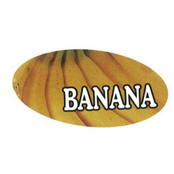 Specialty Printing Oval Banana Flavor Label, 1.96" x 31/32" | 1000/Roll