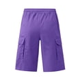 thumbnail image 4 of WERYOUNG Cargo Shorts For Men Solid Color Elastic Waist Casual Summer Athletic Shorts With Pockets For Outdoor Sports Soft Bottom L, 4 of 7