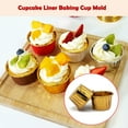 thumbnail image 3 of Bewildely Paquete de 100 Cupcake Liner Muffin Mold Postre Cake Cup Pan Wrappers Inicio Comedor Bar Hotel Panadería Café Cocina Hornear Herramientas y accesorios para hornear Oro, 3 of 6