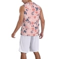 thumbnail image 2 of Pofeuu Tropical Plants Print Basketball Jersey, Shirts for Men Youth Basketball Jersey Crew Neck-3X-Large, 2 of 6