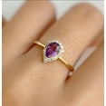 thumbnail image 2 of Pear Shape Amethyst Ring, Matching Ring, Sterling Silver Wedding Jewelry, Purple Gemstone Birthday Promise Gift., 2 of 2