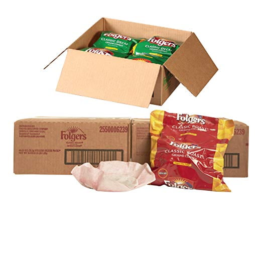 Folgers Filter Packs 2 Boxes Classic Roast and 1 Box Classic Decaf