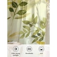 thumbnail image 6 of Sheer Curtains 108 Inches Long, Sage Green Leaves Semi Sheer Curtains Light Filtering Window Treatment, Summer Botanical Farmhouse Watercolor Leaf Privacy Voile Drapes for Living Room 52x108 Inch, 6 of 7
