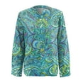 thumbnail image 4 of Business Casual Shirt Women Long Sleeve Baseball Tee Womens Women Floral TShirts Boho Tops Casual Button Neckline Shirts Blouses Long Sleeve Tee Shirts Womens Banded Bottom Shirt, 4 of 5