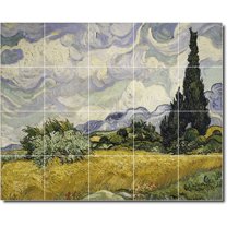 Ceramic Tile Mural-Vincent Van Gogh Country Painting 370. 21.25" w x 17" h using (20) 4.25 x 4.25 ceramic tiles