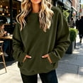 thumbnail image 6 of Paiwinds Oversized Sweatshirts for Women, Crewneck Solid Color Long Sleeve Tops with Front Pocket, Loose Fit Fall Winter Tunic Shirts, 6 of 6