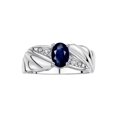 thumbnail image 1 of RYLOS Bagues pour Femmes Bague Aile d'Ange en Or Blanc 14K Pierre de Naissance Pierre Précieuse 7X5MM et Diamants Saphir de Septembre Bijoux pour Femmes Taille 6, 1 of 6