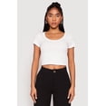 thumbnail image 2 of Women's Waffle Knit Short Sleeve Crop Top, 2 of 4