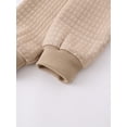 thumbnail image 5 of Fdqin Boys Hoodies 3 Piece Waffle Button Sweatshirts Long Sleeve Loose Pullover with Pocket Grey Beige Khaki 5-6 Years, 5 of 7