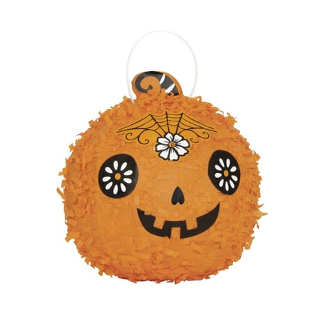 Mini Skeleton Pumpkin Halloween Pinata, 7in x 5.75in