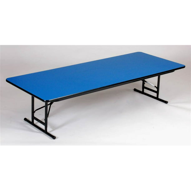 Short Adjustable Height Folding Table (24 in. x 72 in./Green)