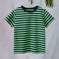 thumbnail image 2 of Kids Striped T-Shirt,Short Sleeve,Crew Neck,Boy Girls Summer Tee Top,𝐘2k Cute Baby Tees Casual School Outdoor Trendy Clothes, 2 of 5