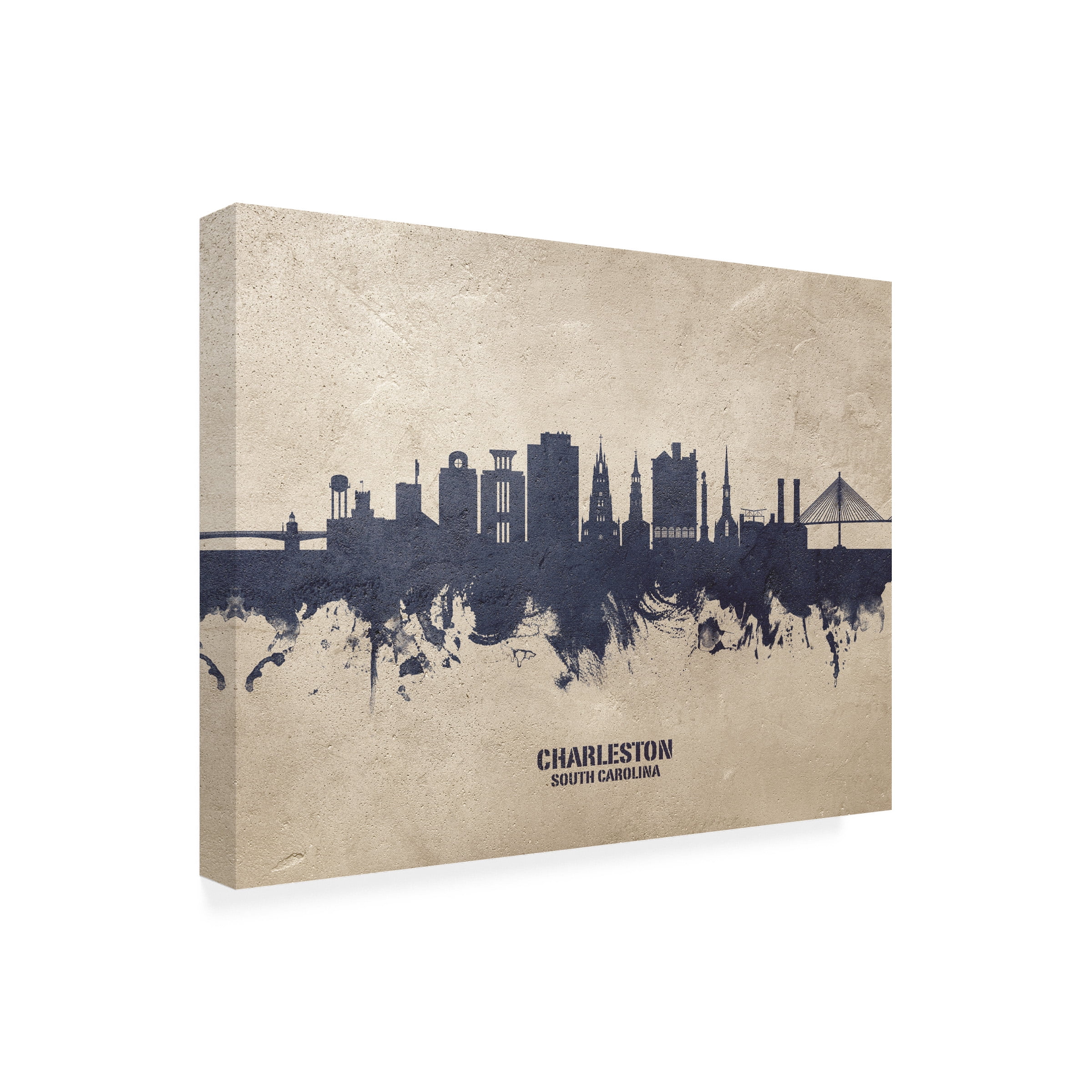 Michael Tompsett 'Charleston South Carolina Skyline Concrete' Canvas Art