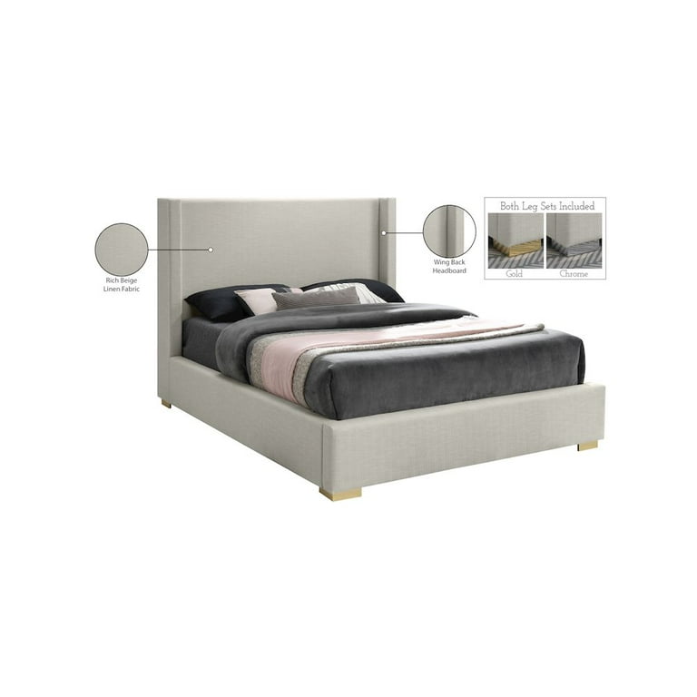 Meridian Furniture Royce Linen Queen Bed Meridian Furniture Royce Linen Queen Bed